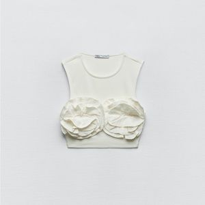 Zara Mixed Rib Floral Top